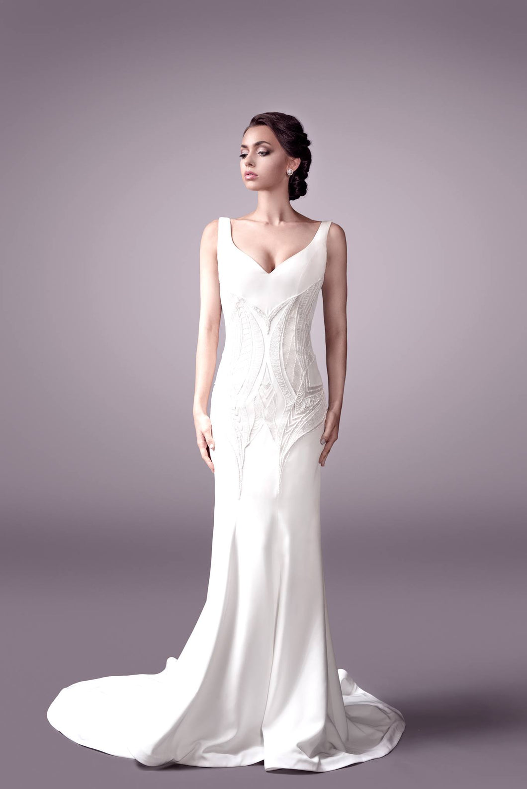 Ariana Wedding Dress | V-Neckline Wedding Dress | Fara Couture