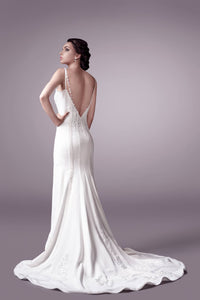 Tina Wedding Dress | V-Neck Wedding Dress | Fara Couture
