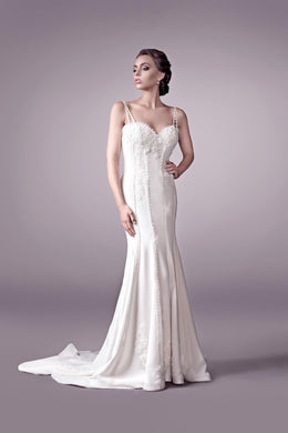 Tina Wedding Dress | V-Neck Wedding Dress | Fara Couture