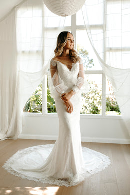 Adele Wedding Dress | White Wedding Dress | Fara Couture
